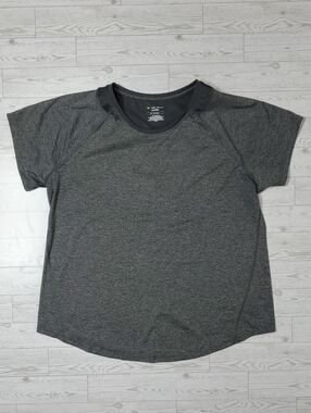 Tek Gear Grey Short Sleeve Shirt Athletic Workout Top Women's Size XL